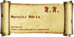 Mersitz Mária névjegykártya