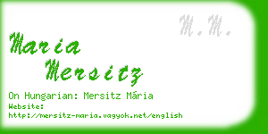 maria mersitz business card